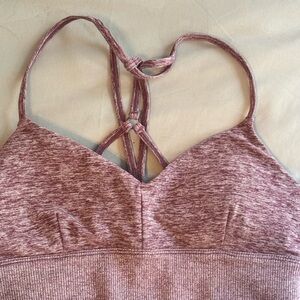 ALO Yoga Heathered Mauve Sports Bra